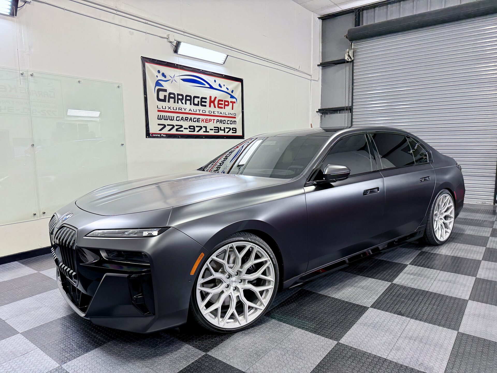 BMW 7 Series — Frozen Grey — Ceramic Coating · Interior Detail by Garage Kept Detailing